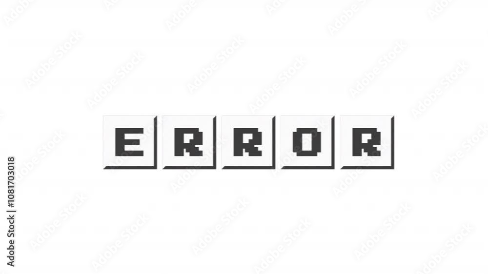 Aufkleber Animated word error made up of keyboard buttons with glitch effect. Error message in y2k style. Alpha channel