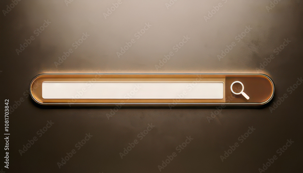 Poster search engine with search bar concept. a minimalist search bar design featuring a bronze outline and