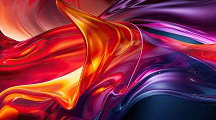 Vibrant Abstract Waves of Colorful Fluid Art Design