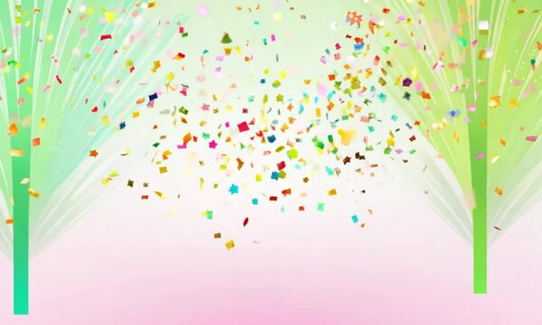 A colorful abstract background with stars and confetti design