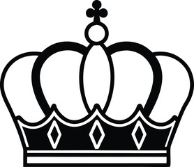 Royal crown silhouette , king crown icon, Tiara vector black