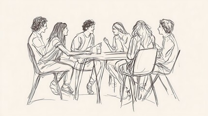 Sketch of People Talking