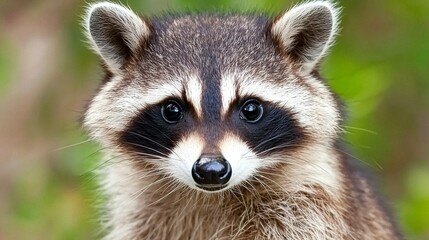 Fototapeta premium A curious raccoon explores its natural habitat during a sunny afternoon in a lush forest environment