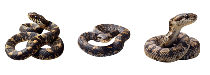 Collection of snake isolated on transparent background. Generated AI