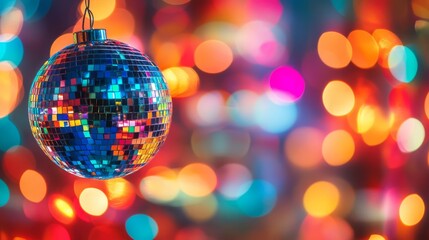 vibrant multicolored abstract background featuring a rainbow nacre holographic gradient with shimmering light effects and bokeh sparkle, perfect for new year celebrations and festive digital designs