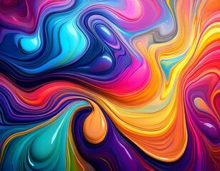 Fototapeta premium Psychedelic Rainbow Liquid Background with Vibrant Colors and Swirling Patterns