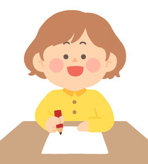 서류를 작성중인 젊은 여성