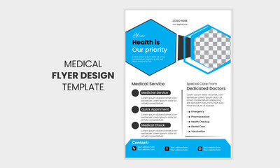  Professional medical flyer template design. Modern healthcare and medical flyer or poster design layout , cover a4 template design
