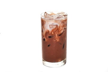 Cocoa ice serving  in white background and isolate concept.