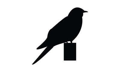 Common Hawk Cuckoo Silhouette Design  And Vector Illustration. 