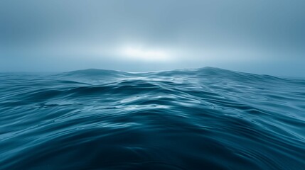 Gentle Ocean Waves Under a Cloudy Sky
