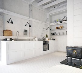 country kitchen interior.