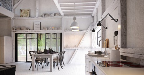 country kitchen interior.