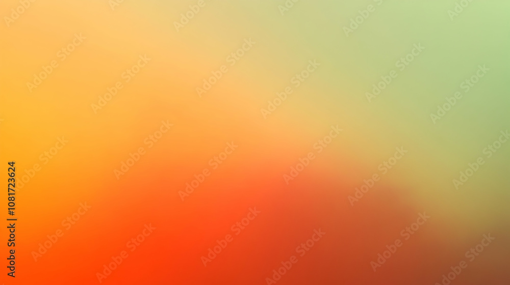 Poster abstract orange and green gradient background blends smoothly, creating a soft and dreamy atmosphere