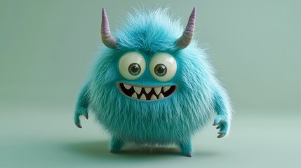 Obraz premium 3D illustration of a funny cute monster for design concept