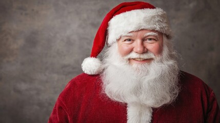 Festive santa portrait studio photography holiday spirit close-up cheerful expression