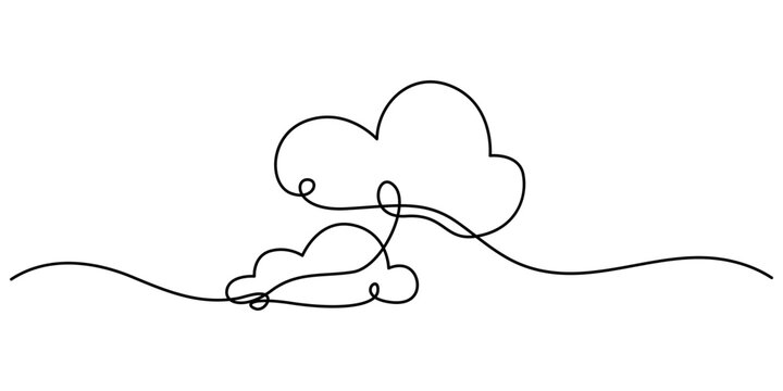 recommend clip art: Cloud one line drawing, Clouds one continuous line drawing, Line art drawing of a continuous sun and clouds, illustration of cloud and sun weather continous one line art, Vector illustration drawn.