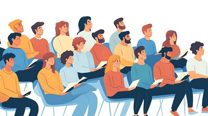 A Crowd of People Attentively Listening