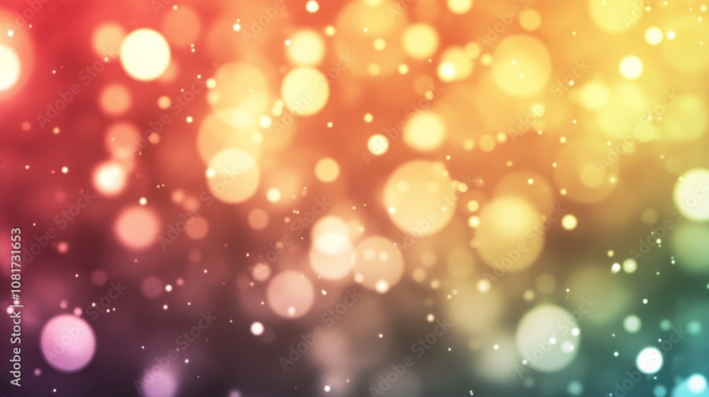 Poster a vibrant, blurred background of colorful bokeh lights creating a festive atmosphere.