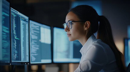 A business optimizing IT processes through AIOps, with real-time insights enabling proactive management of applications and services