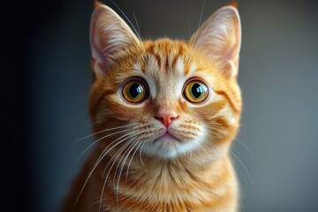 Close-up portrait of a ginger cat. This photo can be used for pet-related websites or blog posts.