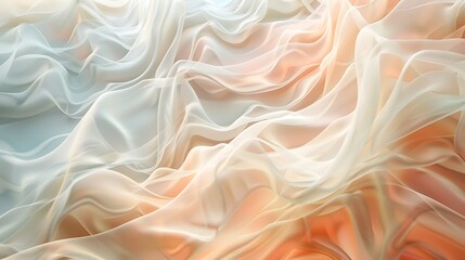 Obraz premium An aesthetic background with delicate, abstract waves in soft, muted colors, creating a peaceful, flowing design.