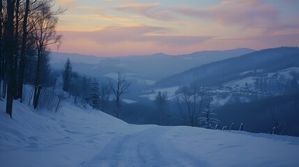 Obraz premium Stunning landscape photo of a winter mountains.