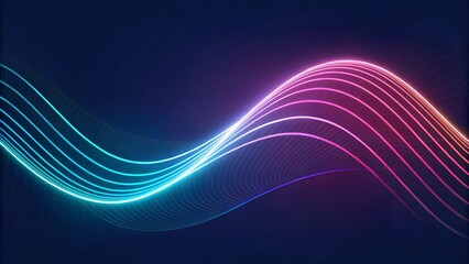 A vibrant gradient of neon light trails flows smoothly, creating a modern futuristic backdrop that's perfect for design elements and adding a dynamic touch.
