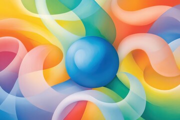 Obraz premium Vibrant abstract background with colorful spheres and shapes
