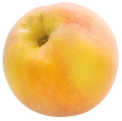 Golden Peach,Golden Peach halves Yamanashi orange Peach on white background.Luxury Peach isolate on white PNG File.