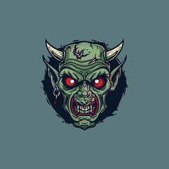 Fototapeta premium Head devil logo design