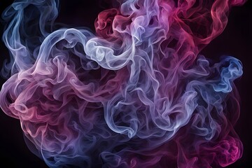 Fototapeta premium Smoke wisps intertwining with rich jewel tones like amethyst sapphire and ruby, Ai Generated