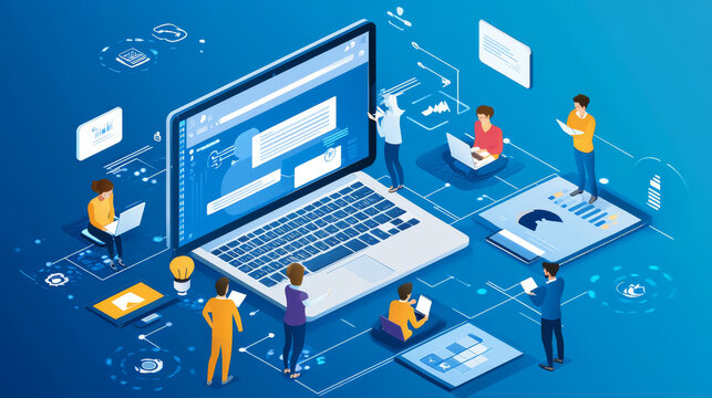 An IT team integrating a low-code platform with existing systems, accelerating app development for business processes