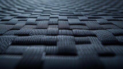 Fototapeta premium A gym mat's stitching and fabric texture, indoor setting with ambient gym lighting, Sturdy style