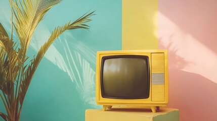Yellow Retro Television