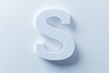 Naklejka premium Elegant 3D letter S in white with textured surface