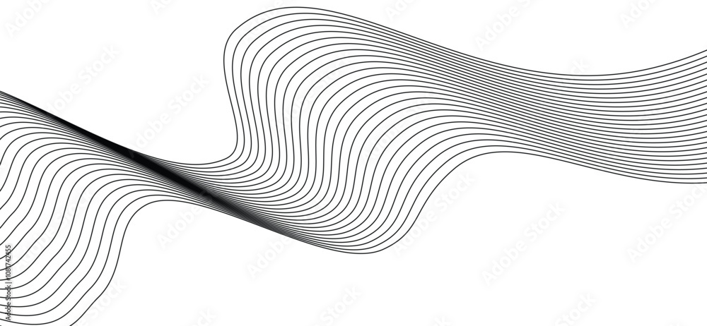 Poster futuristic abstract background flowing lines. dynamic line texture for graphic design. element futur