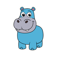 Hippopotamus cartoon vector