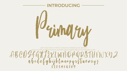 Primary Font Stylish brush painted an uppercase vector letters, alphabet, typeface