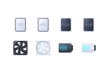 Skeuomorphic UI Design Icons Set