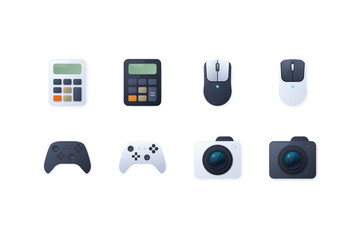 Skeuomorphic UI Design Icons Set