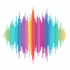 Obraz premium A fluid, colorful representation of sound waves or frequencies, visualized with vibrant gradients and patterns