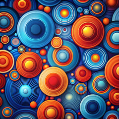 Fototapeta premium abstract background with circles in blue red
