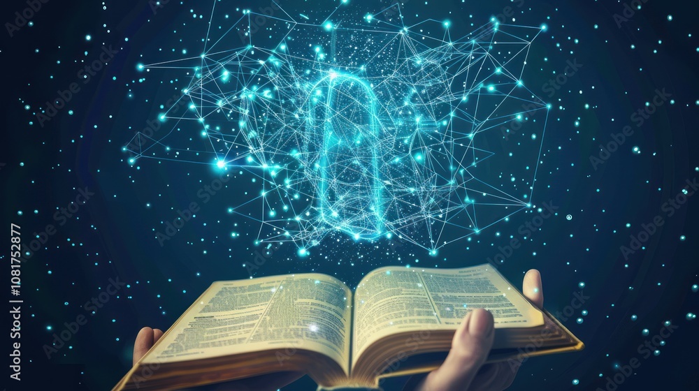 Poster a glowing number one rises from an open book, symbolizing the power of knowledge and the potential f