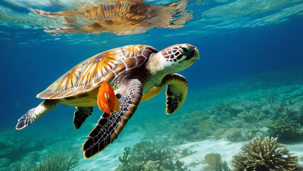 Fototapeta premium turtle swimming