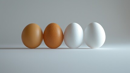 Perfectly Styled Chicken Eggs Displayed on a Bright White Surface