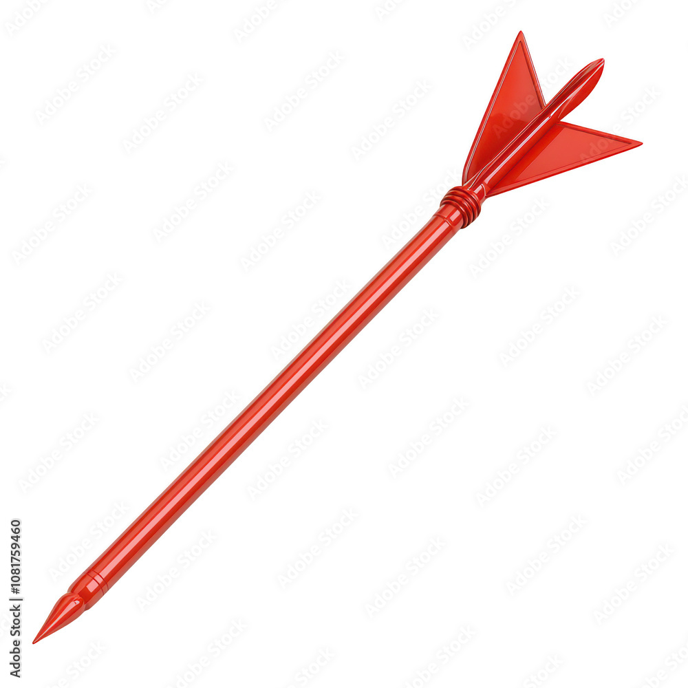Poster red dart with sleek design, perfect for games and competitions isolated on transparent background.