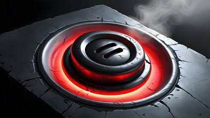 Mysterious red glow abstract setting digital art dark environment close-up view enigmatic concept