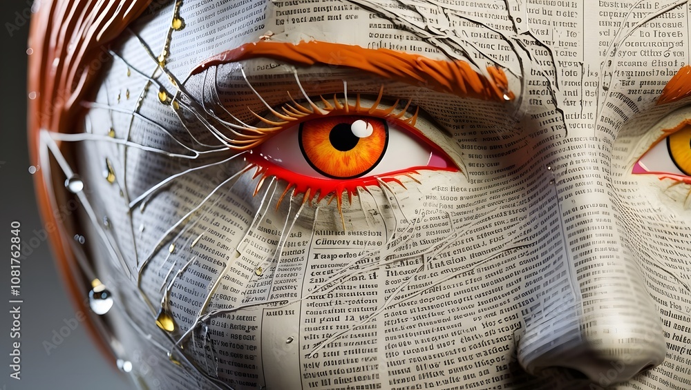 Poster Artistic expression of emotion studio digital portrait abstract environment close-up conceptual art