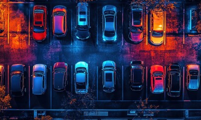 Creative Abstract Marketing Background Visualizing Intelligent LPR Parking System Solutions, Showcasing Automatic License Plate Recognition for Seamless Parking Management, Enhanced by AI-Generated De